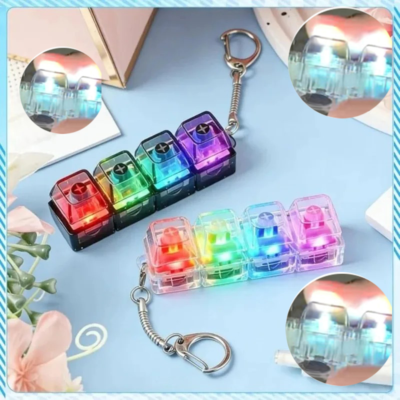 Electronics Gadgets For Kids - LED Keyboard Keychain/; Fidget Toy Crystal