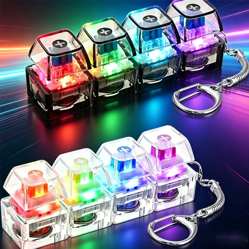 Electronics Gadgets For Kids - LED Keyboard Keychain Fidget /;Toy Crystal