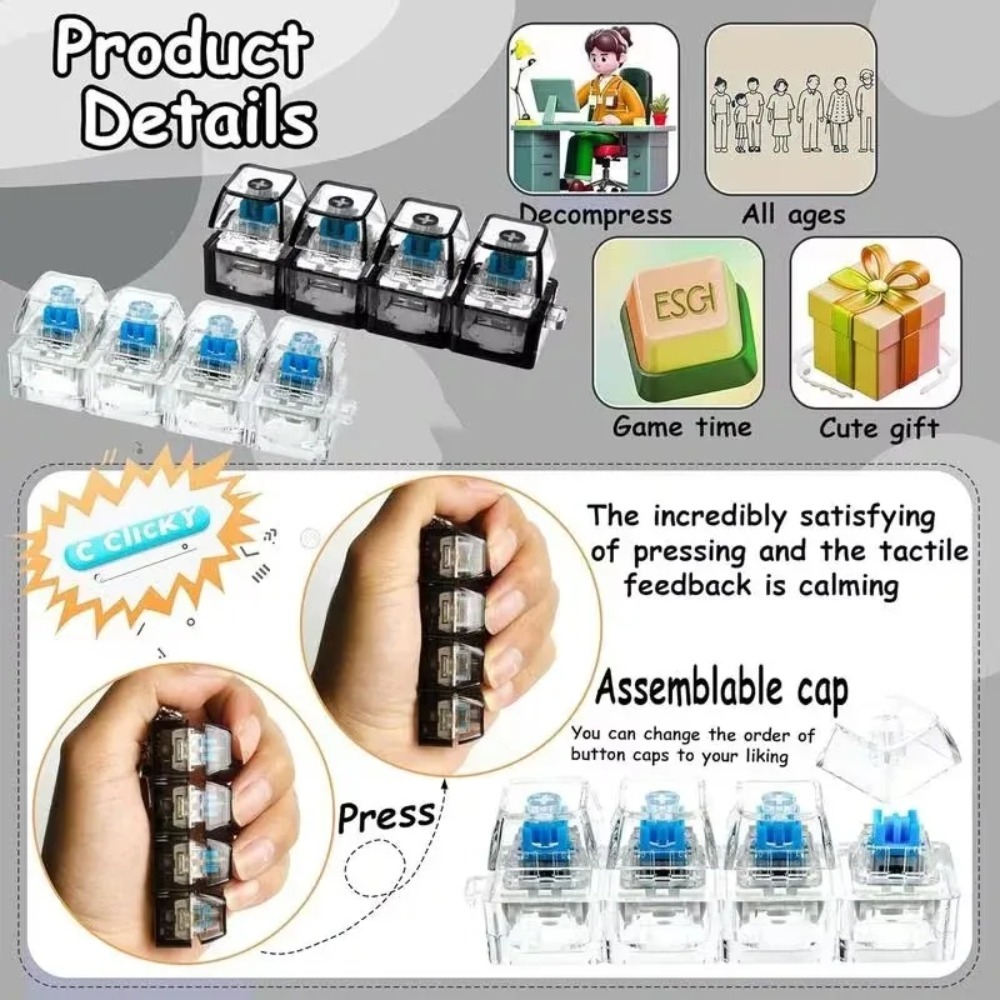 LED Keyboard Keychain Fidget T - Electronics Gadgets For Kids incelemesi ve fiyatı